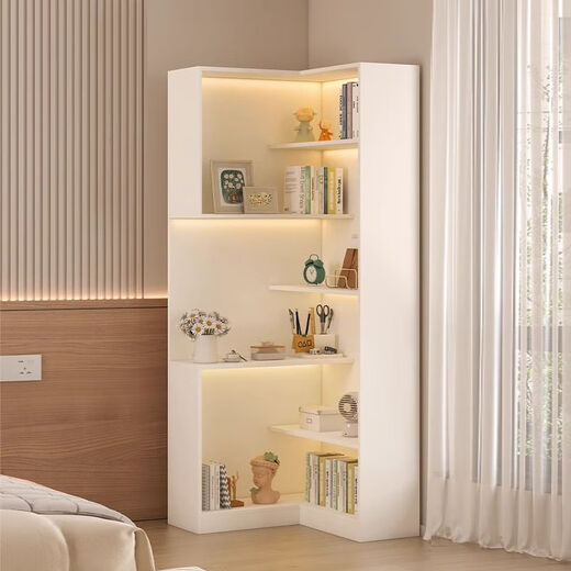 Hongsenji Corner Bookcase Living Room Sofa Corner Cabinet Triangular Side Cabinet Corner Cabinet Storage Rack Bedroom Corner Storage Cabinet Style 13-60*60*200