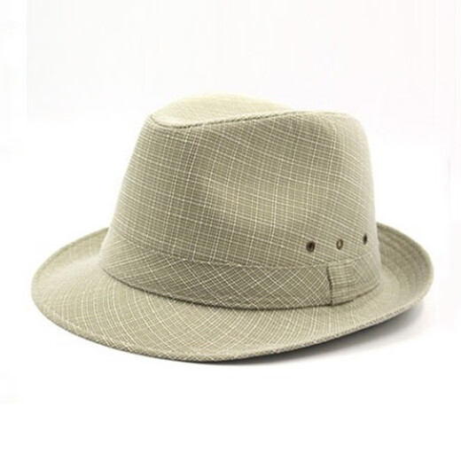 Changyin summer summer hat for middle-aged and elderly men's hat top hat sun hat linen jazz hat spring and autumn linen dark gray medium size 58 cm
