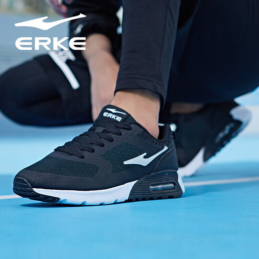 Hongxing Erke men's shoes air-cushion sports shoes casual shoes black non-slip shock-absorbing running shoes soft sole rebound lightweight running shoes for men