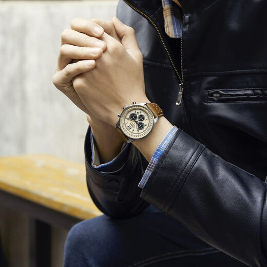 CITIZEN watch men's Japanese and Korean watch FF series light-powered three-eye disc belt business gift CA4500-16X