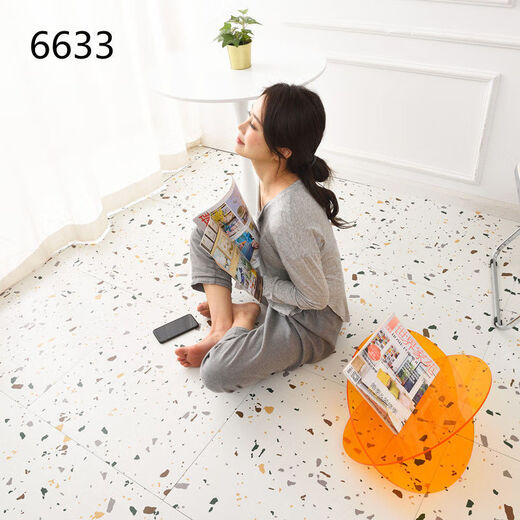 Miethaus Internet Promi Renovierung PVC Selbstklebende Bodenfliesen verdickte Marmorins Schlafzimmer-Resistente Plastikpolster 6629 Steinmuster Ein Stück 60*60 cm