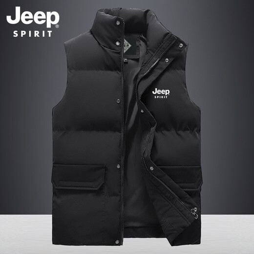 JEEP SPIRIT gilet gilet rembourré en coton pour hommes gilet d'automne et d'hiver pour hommes gilet thermique épaissi décontracté veste coupe-vent d'extérieur en coton pour hommes 683 bleu XL