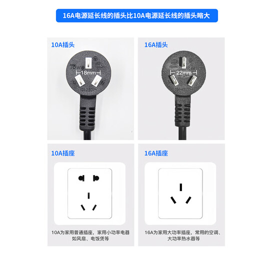 TOWE is also a 16A new energy electric vehicle charging extension cord socket power extension cord three plugs 10 meters 2.5 square meters