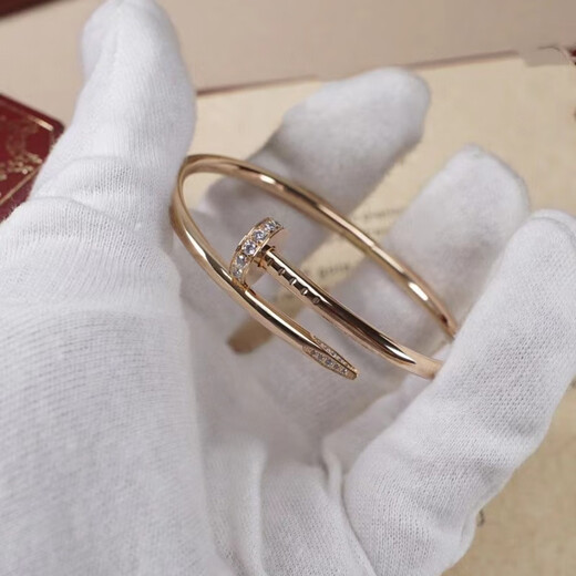 Feishengji Fat Donglai same style platinum pt950 bracelet 18Kl white gold rose gold moissanite nails women's classic fine version thick head and tail diamond white gold No. 1617.18.19 Remarks