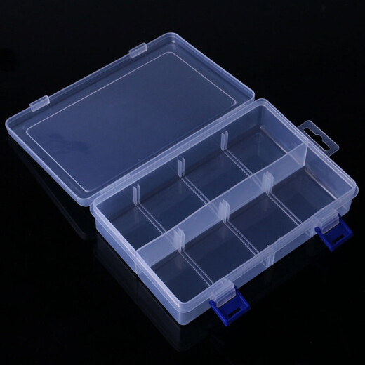 HENGJIA/Hengjiaji Fishing Gear Accessories Box Large Fishing Storage Box Transparent Luya Fishing Box Multi-Function Portable Bag Transparent White (No Partition Baffle, Real Picture Mainly) Single Box Specifications 20CM*14CM*4.7CM