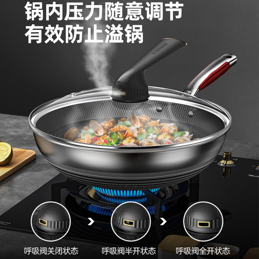 Konbach 5th generation pot set, wok set, frying pan, soup pot, steamer, milk pot, pressure cooker, cutting board set, knife basin set, kitchen complete set + four pieces of knives, spatulas, spoons and steam drawers