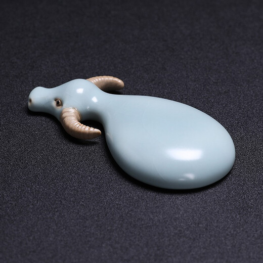 Xunru Ru Kiln Tea Pet Cow Ornament Boutique Open Piece Can Raise Creative Tea Table Decoration Tea Table Tea Toy Tea Set Accessories High-end Small Decoration Ru Kiln Calf Tea Pet