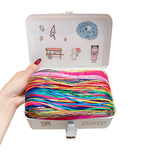 Haiyi Duo Children's Children's Colorful Braided Hair Colored Rope Trendy Dirty Braids Colorful Ethnic Style Hip-Hop Street Dance Braided Hair Ribbon on Children's Children's Day Festival Stage Braided Colored Hair Colored Rope Main Pattern 100