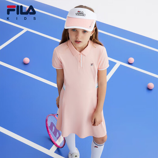 Fila Fila Children's Clothing Children's Skirt 2024 Summer Casual Sports Knitted Dress for Medium and Large Children Girls Bingche Orange-OR 160