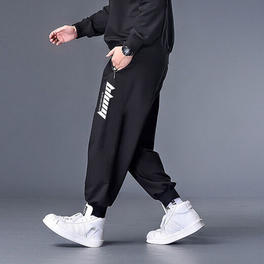 Nan Yuqiu large size casual pants men's plus size loose sports casual pants spring and summer fat men's leggings trendy fat man 200 72152 5XL recommended 220-240Jin Jin equals 0.5 kg