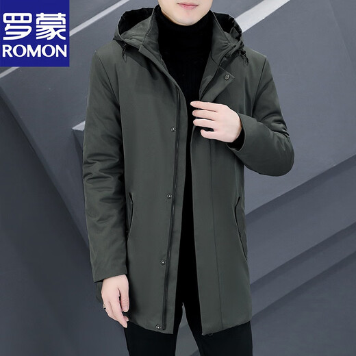 Luo Meng winter 2026 new two-padded coat casual winter cotton coat plus cotton windbreaker mid-length thickened men's coat black XL