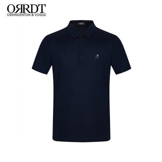 ORRDT Aulindenton luxury men's short-sleeved Polo shirt 26 spring and summer mulberry silk breathable casual T-shirt navy 52 (XL)