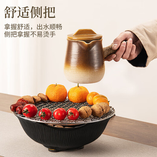 Qixuanyuan stove-cooked teapot, side-handled pot with lid, single pot utensil, household indoor high-temperature-resistant ceramic tea-making health pot