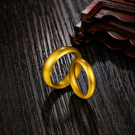 Gold Jewelry Wang Jewelry Gold Ring Pure Gold 999 Ancient Method Smooth Ring Men's and Women's Gold Custom Model 1-10 Days Shipping Customized 40g