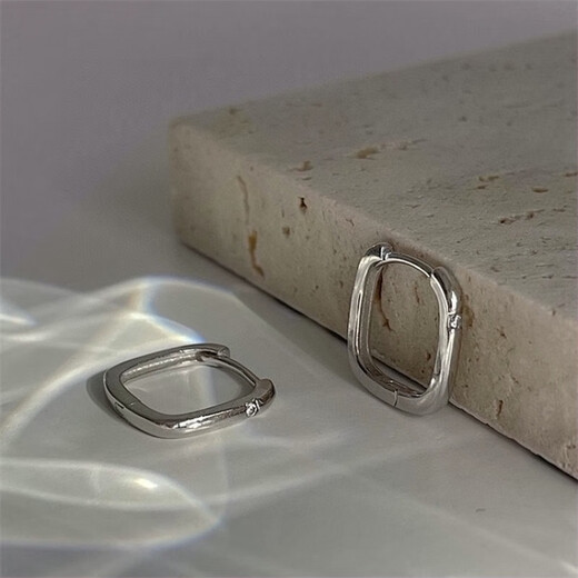 Nilan platinum earrings PT950 women's earrings moissanite diamond square earrings for girlfriend's birthday white