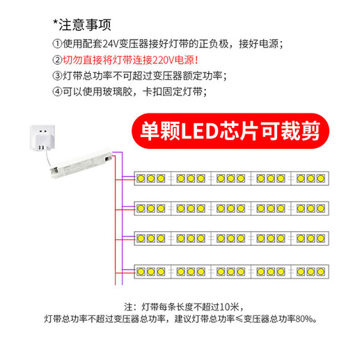 OPPLE LED low-voltage flexible light strip-24V Hongxu IVPro-12W-180-bare board-935-10 meters self-adhesive ultra-bright flexible linear light strip with accessories