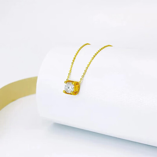 Classic bull head 18K gold large moissanite diamond au750 color gold necklace rose gold clavicle chain gift 1 carat moissanite rose gold (single pendant)