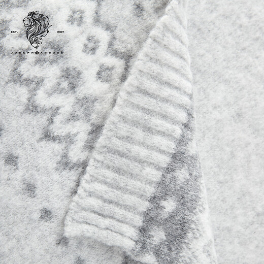 JOSEPH ABBOUD International Brand Fair Isle Plaid Scarf Autumn and Winter Atmosphere Versatile Wool Scarf Women's Gift Rice/Gray No Specifications