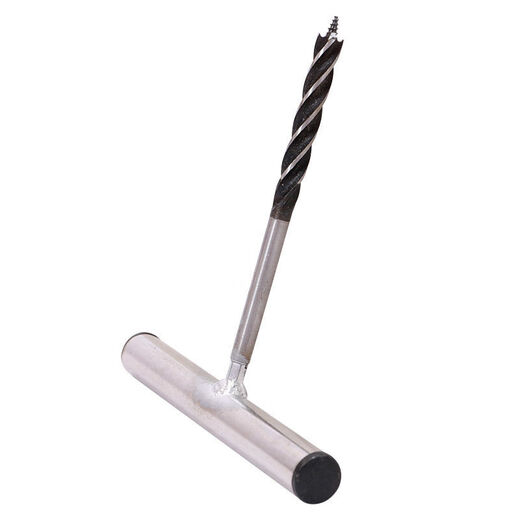 Qinkai manual drill woodworking drill punching tool wood punching drill bit large hole plastic hand twist manual punching tool 8 mm diameter length 21 cm
