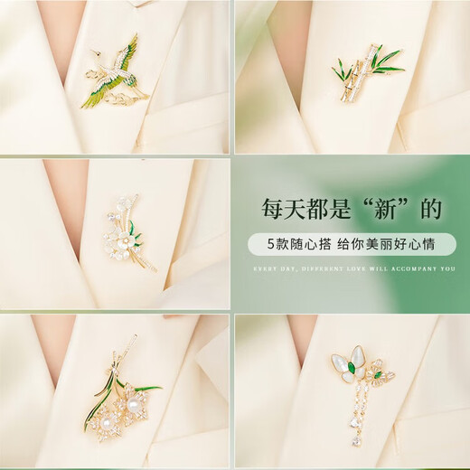 Ancient brooch, high-end women's exquisite niche corsage gift box, light luxury and elegant pin, silk scarf buckle, birthday gift for women, practical national trend style week brooch, exquisite gift box