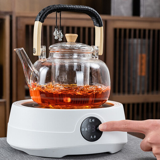 Glass tea set small set household tea making set living room kung fu tea cup side handle teapot simple office tea set 10-head hammer pattern side handle pot + hammer pattern reasonable + filter + 6 tall bowls and cups