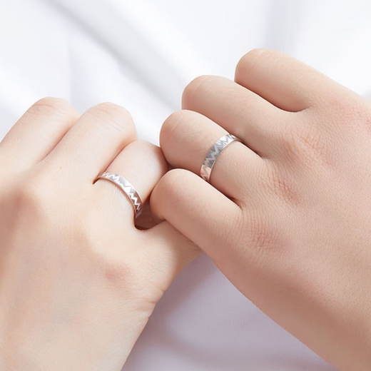 Pt.Charm platinum ring couple ring pt950 live adjustable platinum engagement ring love heartbeat ring wedding ring women's ring 3.5-3.6g adjustable size 8-15