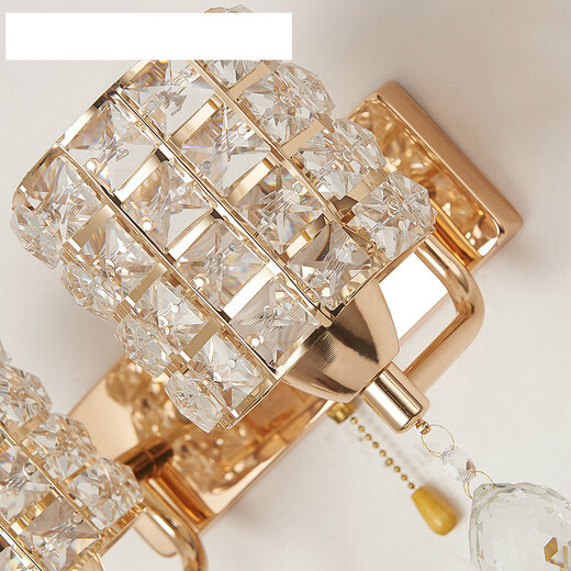 Wall lamp with built-in switch LED bedroom bedside lamp with pull switch modern simple balcony staircase living room aisle double-head wall lamp silver BD02-1 with pull switch