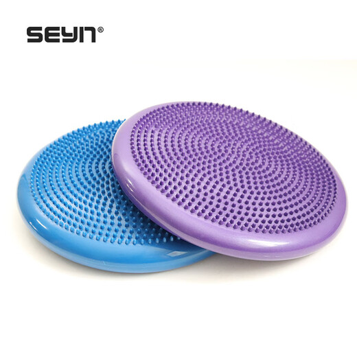 瑜伽充气坐垫 按摩坐垫感统康复训练平衡盘脚踝锻炼平衡稳定器材 蓝色赠充气筒