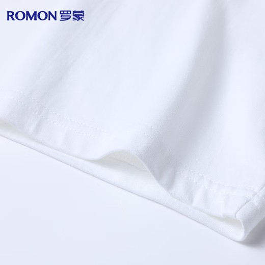 Romon 100% cotton 2-pack pure cotton short-sleeved T-shirt men's summer round neck casual solid color bottoming shirt men's clothing