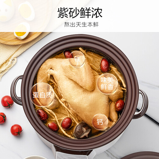 Joyoung electric stew pot, electric stew pot, electric casserole, soup pot, multifunctional pot, purple casserole, bird's nest stew pot, porridge pot, direct stew 4L large capacity, can be reserved for heat preservation GD410