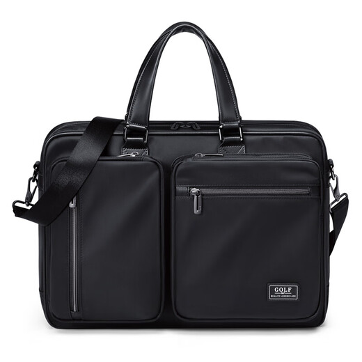 Golf GOLF business briefcase men's large-capacity handbag men's 15.6-inch computer bag multi-compartment water-repellent casual shoulder crossbody bag 5I698441J black