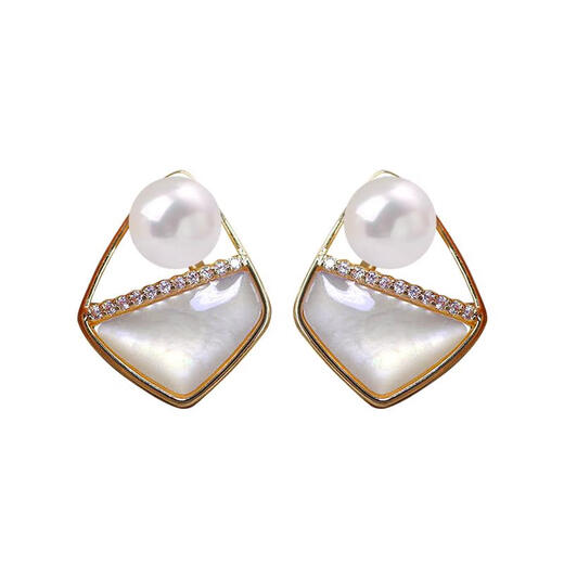 QPQK 100% Freshwater Pearl Earrings 2025 New Hot Style Light Luxury High-Quality Temperament Earrings Women's Niche Earrings Freshwater Pearl Earrings 6mm