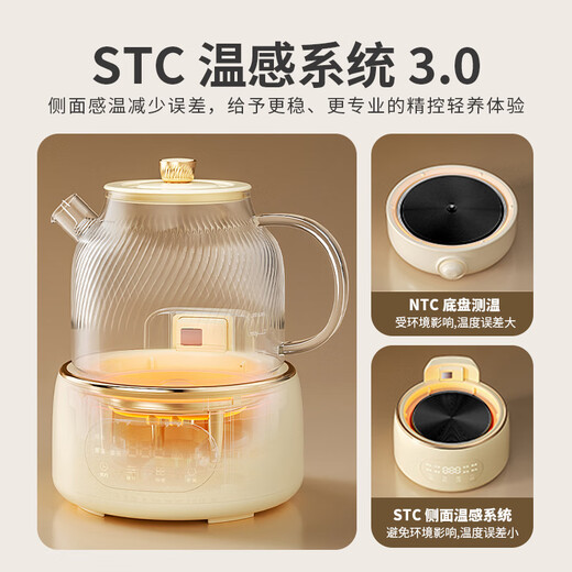 World KitchenAmerican Corning all-glass health kettle thermostatic kettle tea kettle tea kettle 1L office flower tea kettle kettle electric kettle kettle (tea leakage stewing cup upgrade)