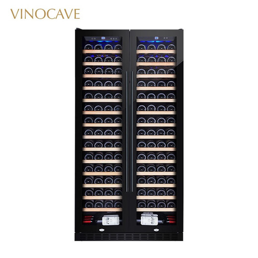 Vinocave red wine cabinet constant temperature wine cabinet moisturizing large capacity double door embedded home living room white wine grape glass cold storage ultra-thin model can be customized dual temperature model JC-360A- 118 bottles