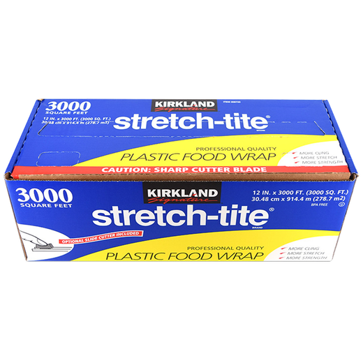 KirkLand KirkLand cling film comes with cutter, large roll of high temperature resistant sliding knife type food grade cling film imported from the United States, 3000 feet, 914 meters*width 30.48cm