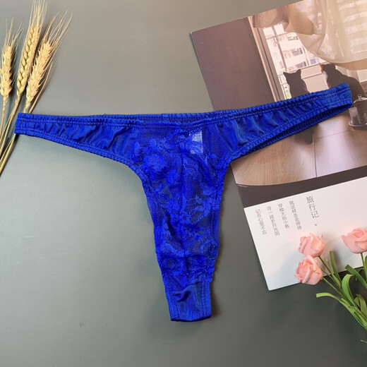 Long Night Men's Sexy Underwear Abnormal Lace T-string Men's Sexy See-through Men's T-string Pants Green One Size