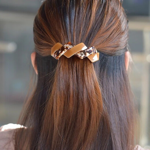 Capuchin Monkey Versatile Large Hairpin Adult Women Elegant Headwear Korean Style Hair Accessory Ponytail Clip Spring Clip One-word Clip Top Clip Coffee