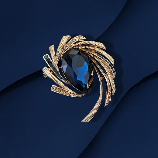 Marco Bizzarri brand brooch for women, new model, bright star brooch, high-end women's crystal retro pin, versatile anti-exposure corsage for women, Valentine's Day gift for girlfriend, wife's birthday gift