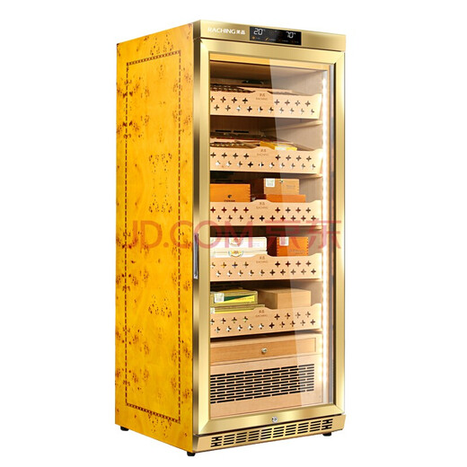 Meijing (raching) MON1800A intelligent horizontal solid wood constant temperature and humidity cigar cabinet humidifier Spanish cedar wood burl gold burl gold Spanish cedar wood shelf MON800A (0.82 meters high)