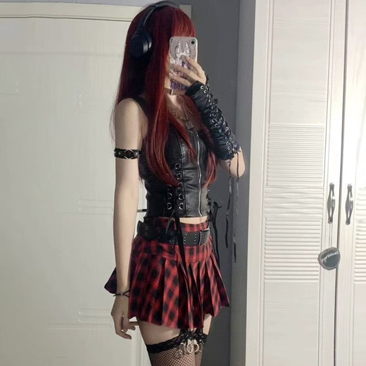 Yunpo Punk Belt Leather Armband Men's Shirt Sleeve Cuff Sports Student Sleeve Ring Armband Armband Accessory Bracelet Arm Black Two Pack