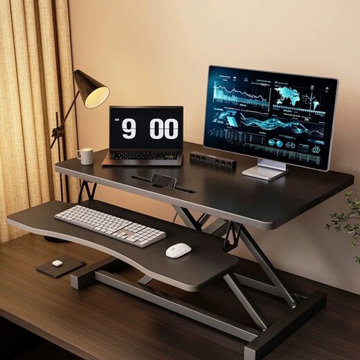 Desk Lift Computer Desk Lift Stand Standing Workbench Office Standing Pneumatic Computer Stand Office Desk Luxury Pneumatic Stepless Lift Black 80cm