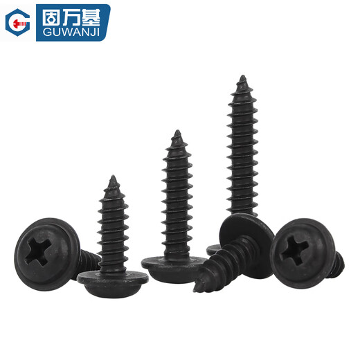 Guwanji 304 stainless steel cross round head self-tapping screws with pads iron nickel-plated large flat head self-tapping wire wood screws PWA M4x16x10 100 pieces 304