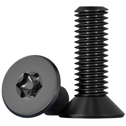 Fengji black 304 stainless steel countersunk head inner plum blossom with column needle anti-theft screw flat head special-shaped bolt MM3M4M5M6 M3*8 20 pieces with column