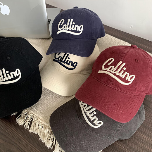 MITHAOL KUSC new style baseball cap for women, fashionable and casual Korean style face-showing couple's peaked cap for men all seasons sun hat with letter embroidery black