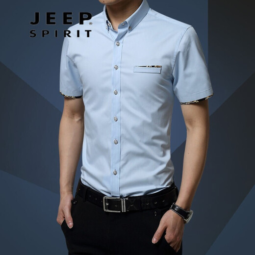 Jeep JEEP short-sleeved shirt men's pure cotton middle-aged plaid shirt summer business casual half-sleeved shirt men's short-sleeved shirt loose plus size top thin wine red XL