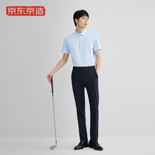 Jingdong-made trousers men's business casual trousers straight-leg high-elastic formal men's trousers four seasons black 33