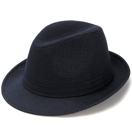 Specht alter Mann Hut Männer Frühlings- und Herbst-Top-Hut-Kleidung Hut mittleren Alters Gentleman Hut alter Mann Hut Sommer Dünner Jazz Hut Navy Frühling und Sommerstil 58 cm