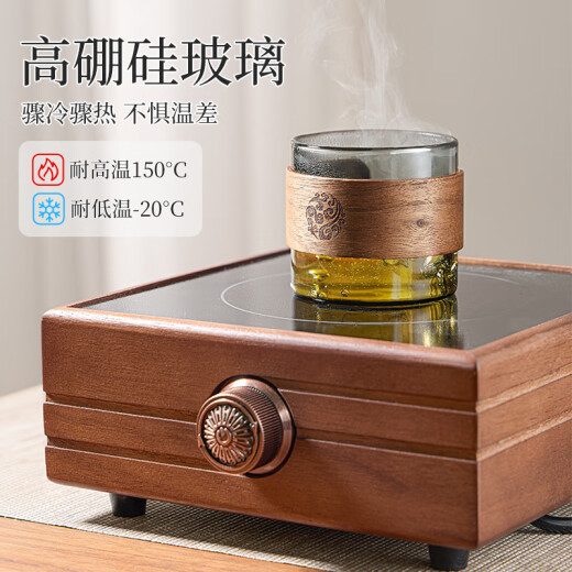 Eight Thousand Lines Glass Small Tea Cup Set Master Tea Cup High Temperature Resistant Cup Holder Office Household Supplies Tea Kung Fu Tea Set