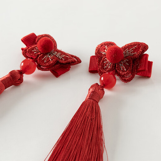 David Bella girls Hanfu red hairpin baby tassel hairpin children's clip girl