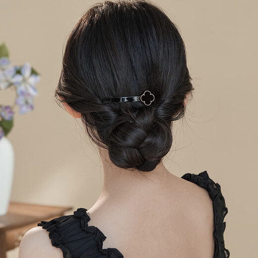 Chimera (CHIMERA) four-leaf clover hairpin on the back of the head for women, Korean style one-word clip, hairpin, gas spring clip, birthday gift for girls